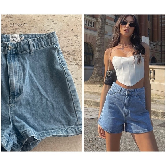 Princess Polly Pants - Princess Polly High Rise Denim Shorts Size 2